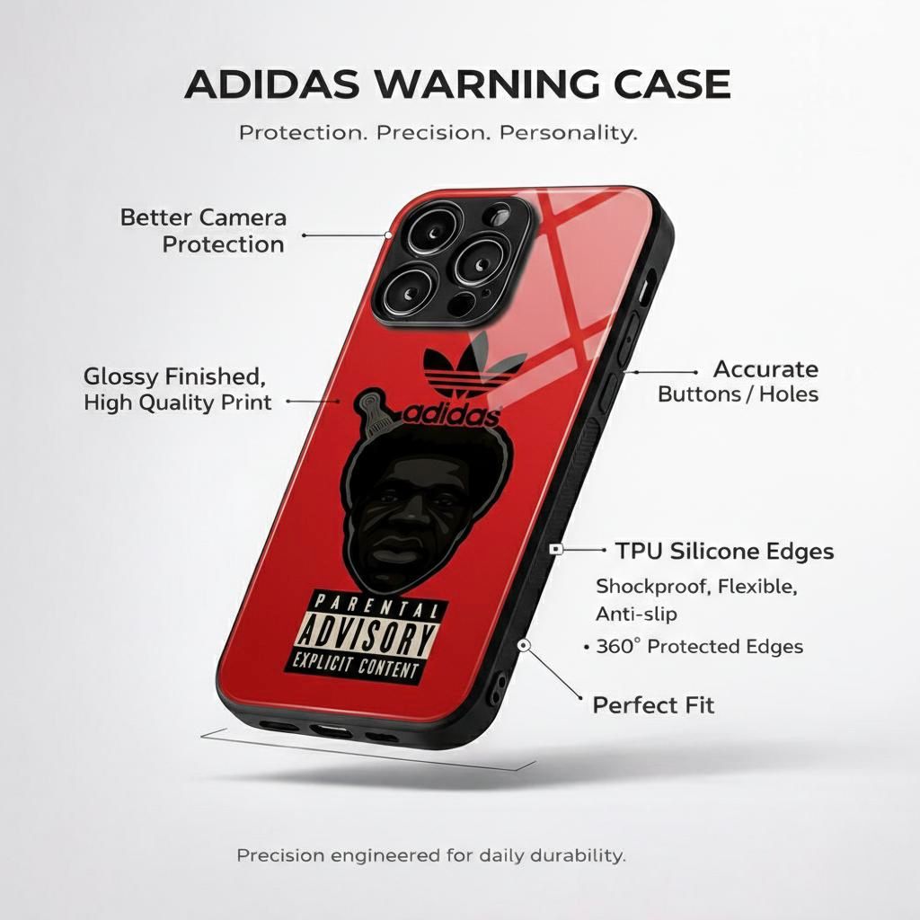 Adidas Warning Aesthetic Phone Case for iPhone & Android