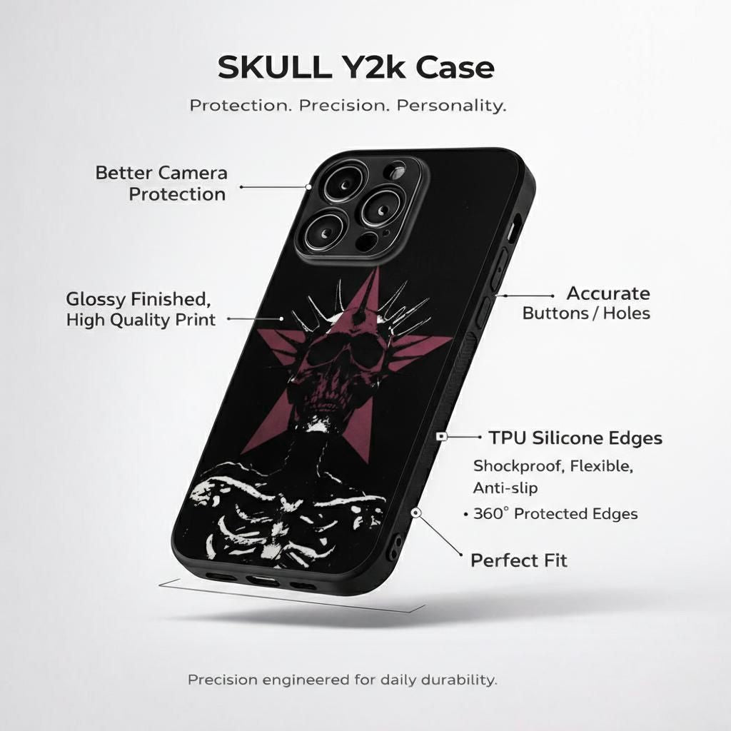 Skull y2k Aesthetic Phone Case for iPhone & Android