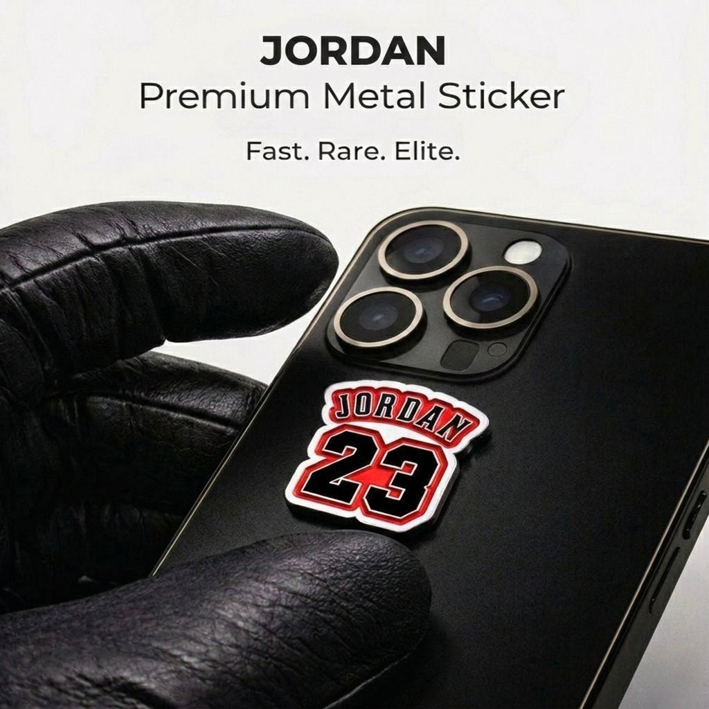 #10 Jordan Premium Metal Sticker for Phone & Laptop