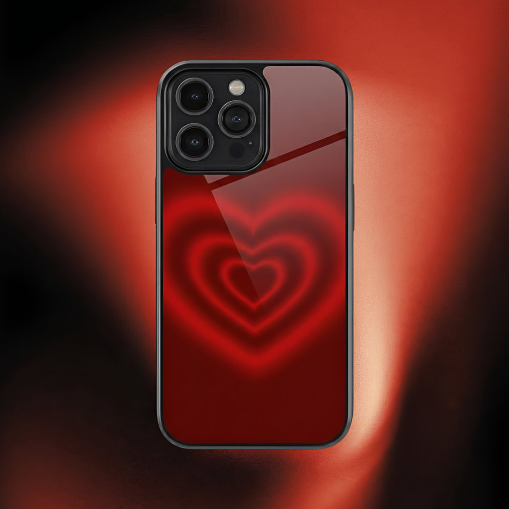 Red heart Aesthetic Phone Case for iPhone & Android