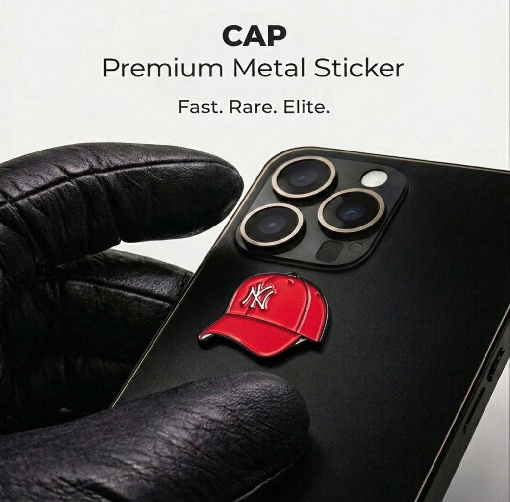 #13 NY cap Premium Metal Sticker for Phone & Laptop