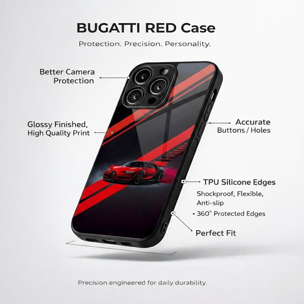 Bugatti Red Aesthetic Phone Case for iPhone & Android