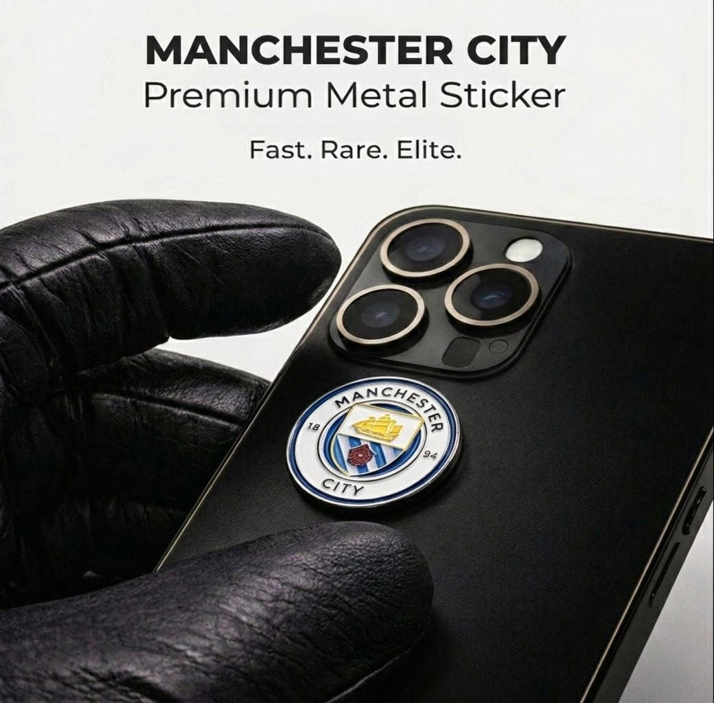 #12 manchester city Premium Metal Sticker for Phone & Laptop