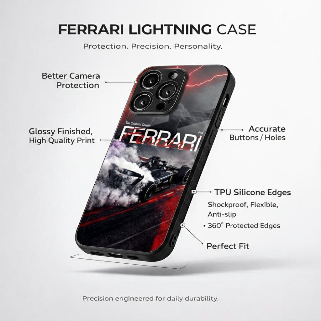 Ferrari Lightening Aesthetic Phone Case for iPhone & Android